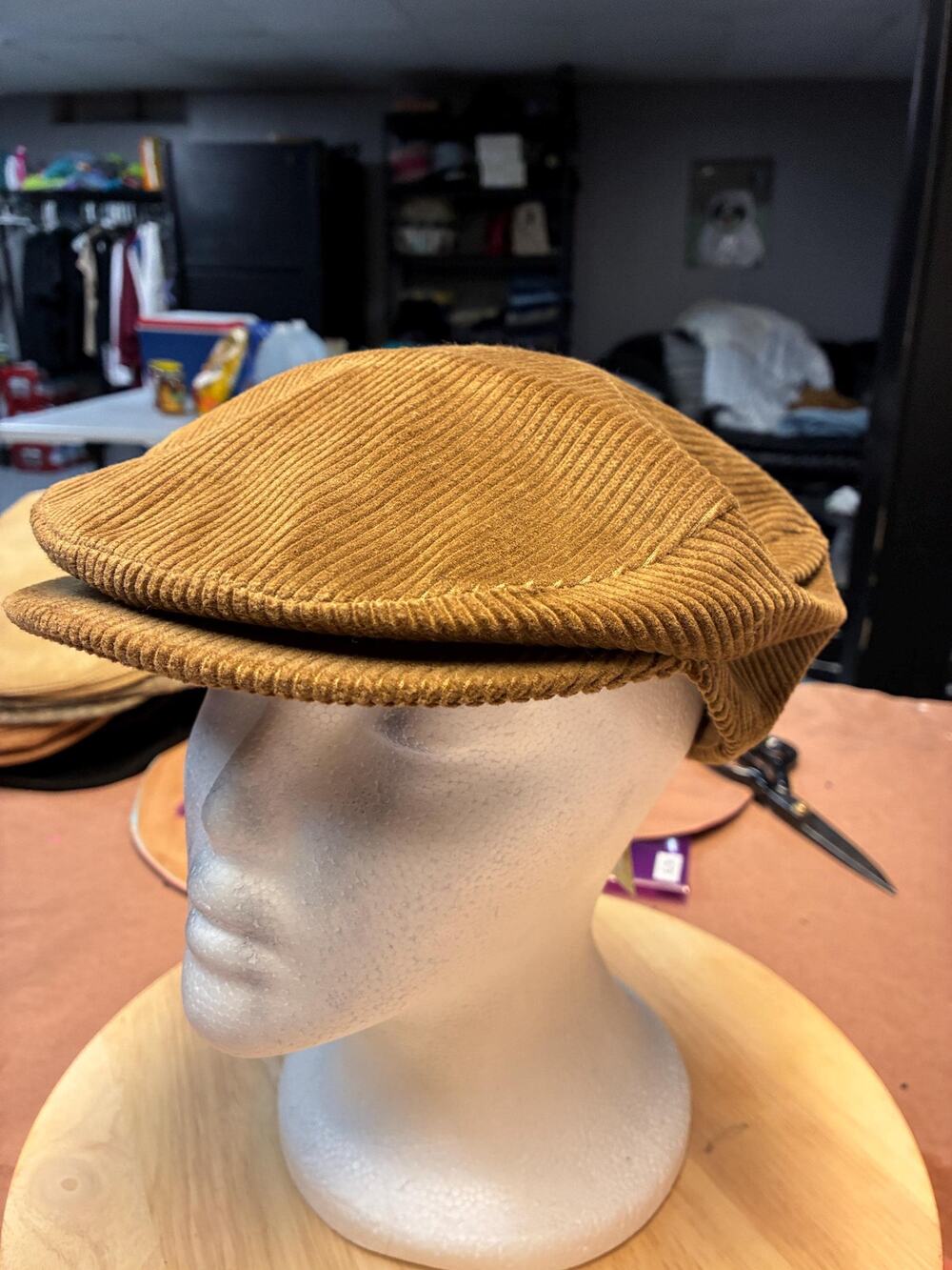 Italian-Made Corduroy Flat Cap by Umberto Scolari, Size 58 | Vintage Style